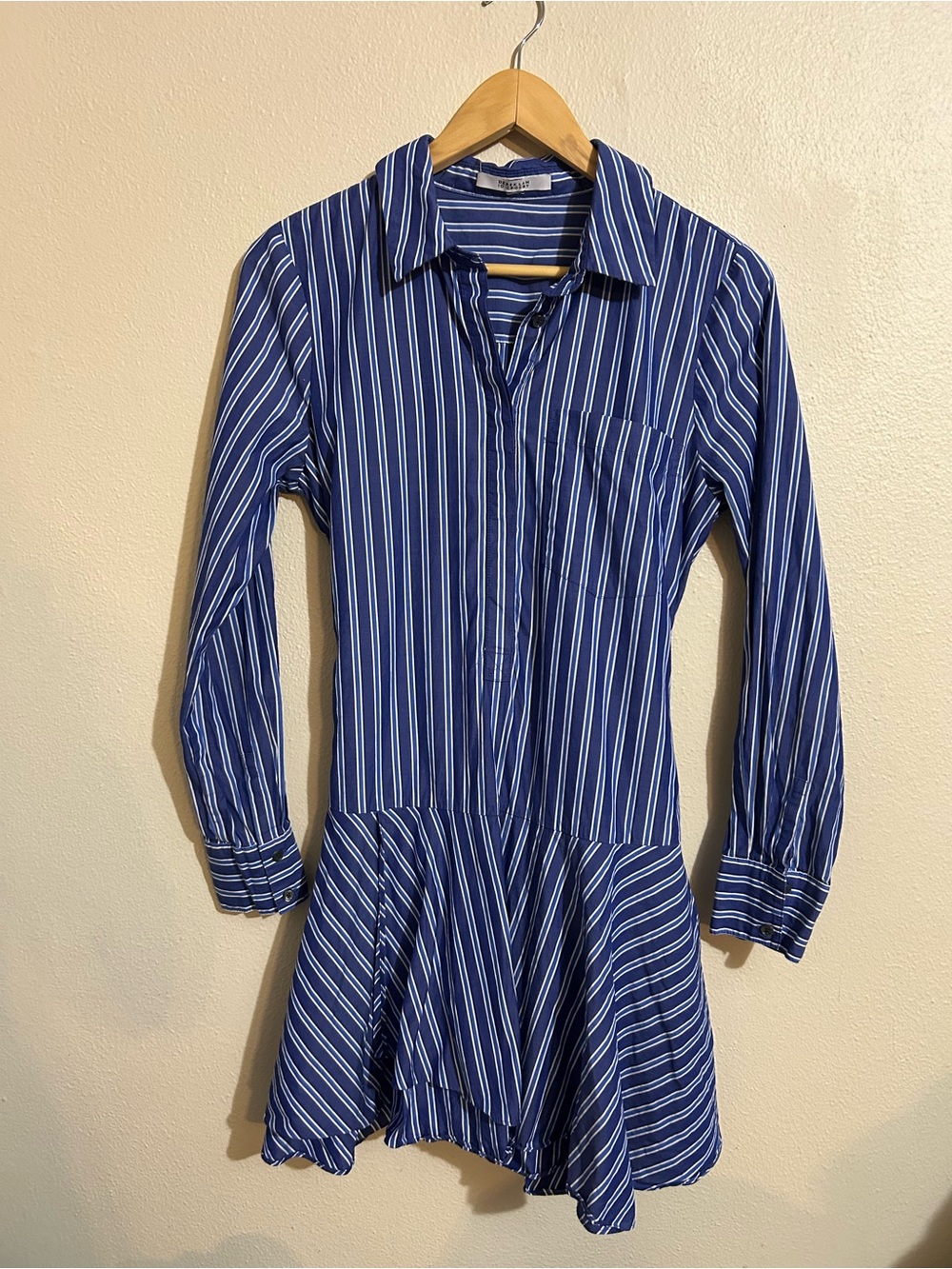 Derek Lam 10 Crosby Blue White Striped Shirt Dress Size Small